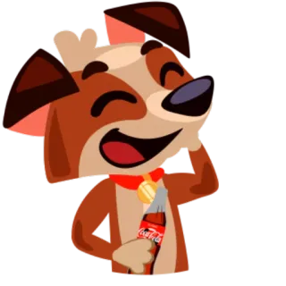😄 b9ddf052 chien, coca-cola, boisson, médaille d'or, dessin animé telegram sticker
