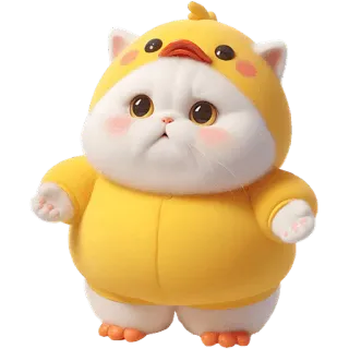 🙄 b09a06dd cat, kitten, cute, animal, chick, costume, yellow telegram sticker