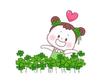 ❤️ 54fa3f16 meisje, klaver, hart, schattig, cartoon telegram sticker