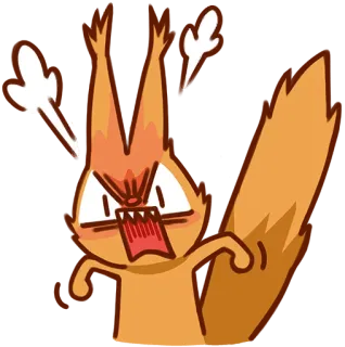 😠 254f1423 enojado, ardilla, dibujos animados, emociones, furioso, animal, animado, expresión telegram sticker