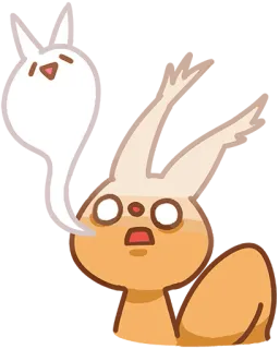 😵 588c99d9 zorro, animal, choque, asustado, lindo, bocadillo, dibujo animado telegram sticker