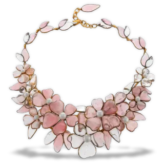 💍 d28e27c5 ketting, sieraden, roze, bloemen, parels, accessoire telegram sticker