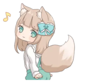 ☺️ 5d55c5e3 อนิเมะ, น่ารัก, คาวาอิ, เฟอร์รี่, ผู้หญิง, แมว, สุนัขจิ้งจอก telegram sticker