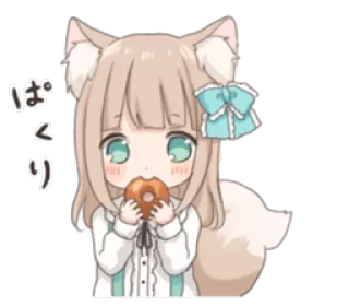 @stickersLine Coco of wolf ear girl whatsapp stickers