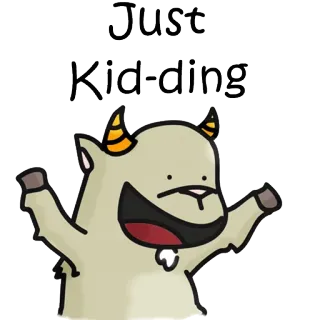 😂 ed6348bb Just Kid-ding ヤギ, ジョーク, 面白い, 漫画 telegram sticker