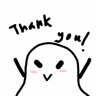 😇 3a5db624 Thank you! ขอบคุณ, น่ารัก, ผี, เป็นมิตร, สติกเกอร์, การ์ตูน, คิดบวก telegram sticker