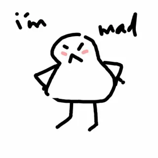 😡 b3463d5f I'm mad โกรธ, บ้า, เสียใจ, การ์ตูน, ภาพวาดอย่างง่าย, การแสดงออก telegram sticker
