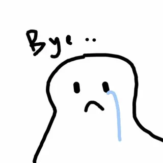 🤧 cda32005 Bye... ลาก่อน, เศร้า, ร้องไห้, บ๊ายบาย, การ์ตูน, ภาพวาด, น้ำตา telegram sticker