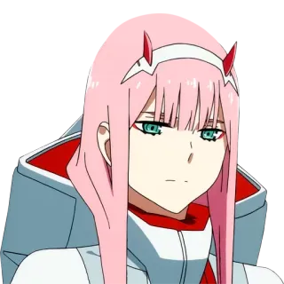 😠 123f0176 Zero Two Darling in the Franxx anime, zero two, darling in the franxx, cute, manga telegram sticker