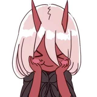 😊 d123d69b Zero Two Darling in the Franxx anime, cartoon, character, zero two, darling in the franxx telegram sticker