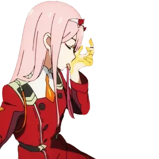 😛 d6f787cb Zero Two Darling in the Franxx anime, Zero Two, Darling in the Franxx, sticker, girl, character telegram sticker
