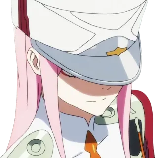 💂‍♀ ffde1b26 Zero Two Darling in the Franxx anime, Zero Two, Darling in the Franxx, character, manga, cartoon telegram sticker