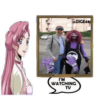 📺 23976efa I'M WATCHING TV guardando la tv, ritratto, cartone animato telegram sticker