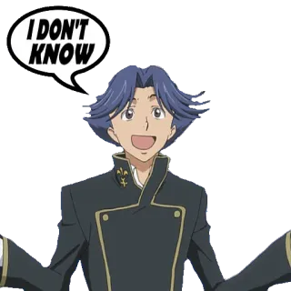 👐 77ed33d3 I DON'T KNOW anime, fumetto, domanda, boh telegram sticker