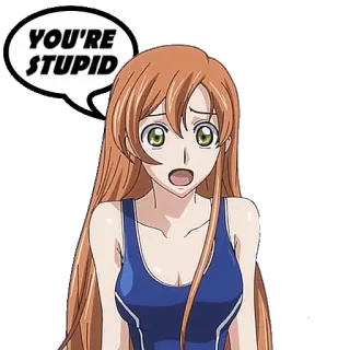 😲 ffbbd37a YOU'RE STUPID anime, cartone animato, espressione, stupido telegram sticker