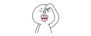 🎯 7fa0e276 Dessin animé, Drôle, Personnage, Visage, Expression, Fou, Bonhomme allumette telegram sticker