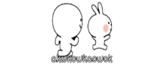 🔰 c4132e0a akwowkowkaowok dessin animé, personnage, lapin, amitié, kawaii telegram sticker