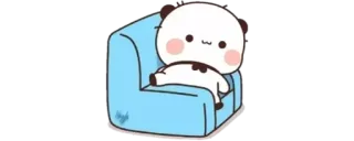 🔰 ca276f01 mignon, panda, autocollant, dessin animé, canapé, détente telegram sticker