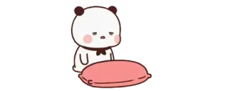 🔰 cbc7aec6 Panda, Endormi, Mignon, Dessin animé, Oreiller, Animal telegram sticker