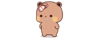 🔰 ec08308e ours, autocollant, dessin animé, mignon, blessé, triste, bandage telegram sticker