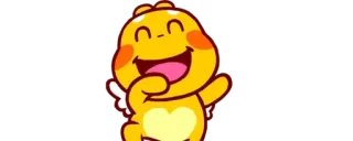 😂 13134fb7 Cartoon, Schattig, Geel, Engel, Blij, Kawaii telegram sticker