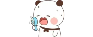 🥵 47ddf193 Panda, Schattig, Fan, Heet, Zweterig, Cartoon telegram sticker