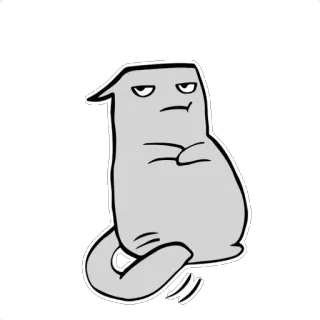 😠 3ba9859e kartun, abu-abu, karakter, pose, sikap, ilustrasi telegram sticker
