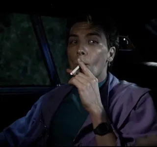 🚬 1304ca0e Mann, Rauchen, Zigarette, Nacht, Auto, Porträt telegram sticker