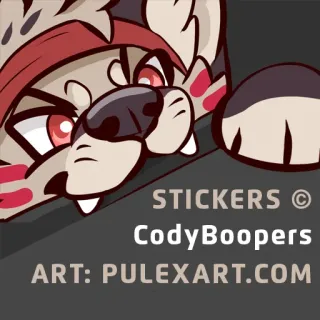 ❤️ cb8e3d88 STICKERS © CodyBoopers ART: PULEXART.COM 贴纸, 艺术, 豹, 动物, 版权, 网站 telegram sticker