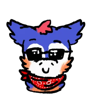 😎 62a6abd4 động vật, nhân vật, kính râm, khăn bandana, hoạt hình, hình minh họa telegram sticker