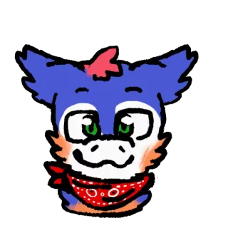 😃 7dc7111b Furry, Nhân hóa, Động vật, Hoạt hình, Dễ thương, Khăn bandana, Đầu thú telegram sticker