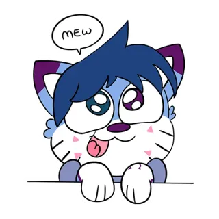 🐱 477835c6 MEW cat, cartoon, animal, cute, sticker, mew telegram sticker