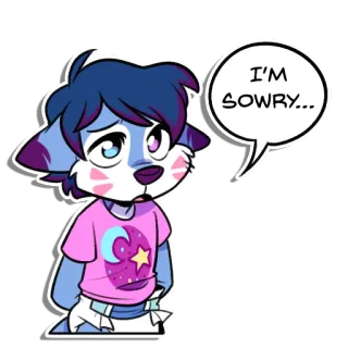 😔 53353f7b I'M SOWRY... cute, apology, sorry, cartoon, anthro, diaper telegram sticker