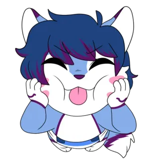 😝 9a7e9e6d cartoon, cute, character, tongue, animal, digital art, whimsical telegram sticker