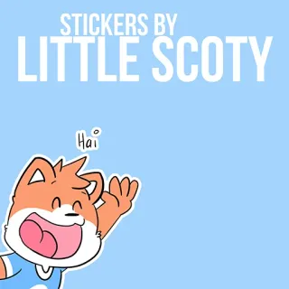 🖼 cfce175f Hai greeting, cartoon, animal, fox, character, wave telegram sticker