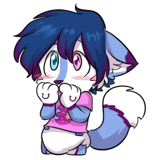 😶 d3cce5c7 cute, kawaii, anime, furry, chibi, anthro telegram sticker