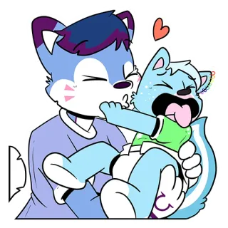 💋 f3b6657d furry, cartoon, love, affection, cute, animal, baby telegram sticker