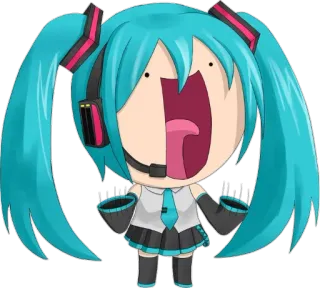 😀 27848449 Hatsune Miku Anime, Vocaloid, Charakter, Miku, Hatsune, Süß, Cartoon telegram sticker