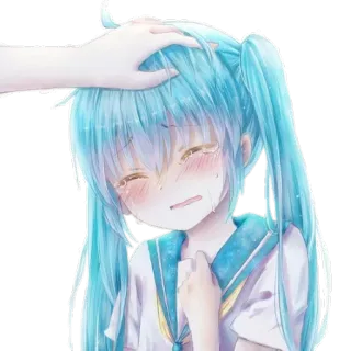 😭 77207347 Anime, Mädchen, weinend, tätscheln, Kopf tätscheln, süß, kawaii telegram sticker