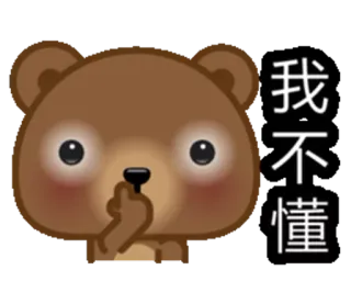 😶 1a9b2808 我不懂 熊, 卡通, 困惑, 表情, 贴纸, 动物, 可爱 telegram sticker
