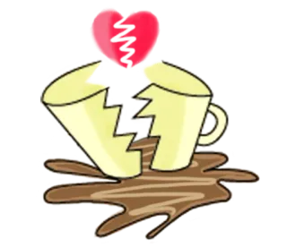 💔 7313675e Love pecah, cangkir, cinta, hati, sedih, emosional whatsapp sticker