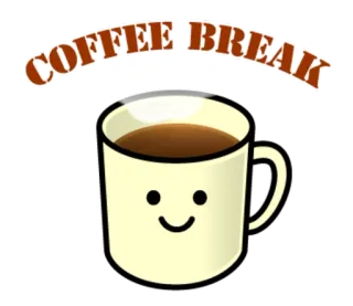 ☕ 5182e36c COFFEE BREAK 커피, 휴식, 커피 브레이크, 휴식, 음료, 머그컵 telegram sticker
