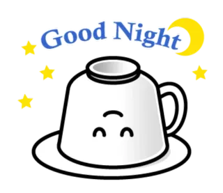 🌚 5ca8673f Good Night 잘 자요, 수면, 달, 별, 컵 telegram sticker