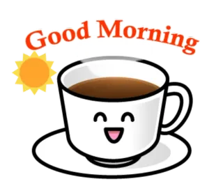🌝 6adc84a3 Good Morning 좋은 아침, 커피, 태양, 인사, 아침 telegram sticker