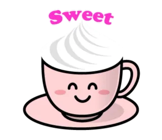 😊 72b99b2f Sweet 귀여운, 커피, 컵, 크림, 깜찍한 telegram sticker