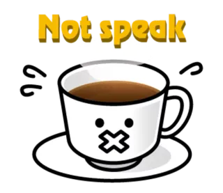 🤐 c0ca9a76 Not speak 커피, 컵, 침묵, 말하다, 음소거 telegram sticker