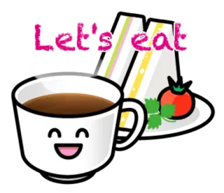🍽 d7d3a521 Let's eat 음식, 음료, 커피, 샌드위치, 점심, 먹다 telegram sticker