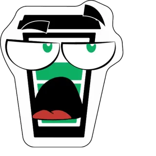 😩 9b5489d3 Kaffeetasse, Cartoon, Sticker, Lustig, Monster whatsapp sticker