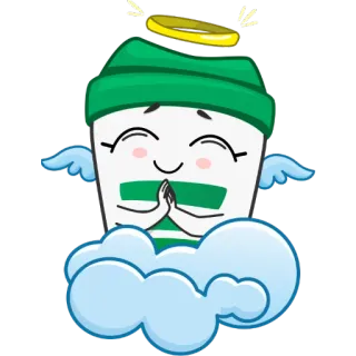 😇 d6c368a3 tasse, ange, nuage, mignon, auréole, kawaii, dessin animé telegram sticker