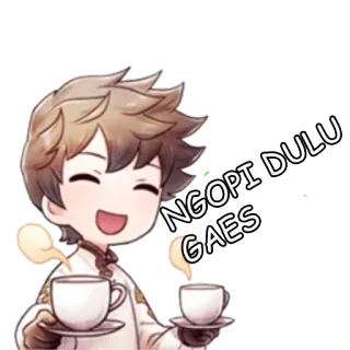 ☕ 78afe4c7 NGOPI DULU GAES koffie, drankje, cartoon, anime, indonesisch telegram sticker